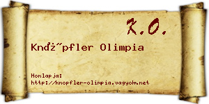 Knöpfler Olimpia névjegykártya